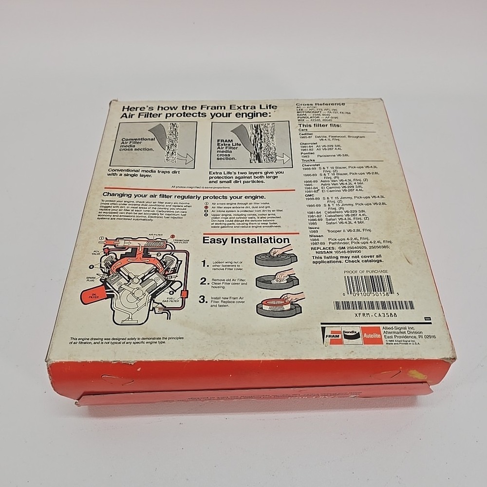 Fram‎ Extra Guard Air Filter 2X Engine Protection Model CA3588 - Picture 5 of 5